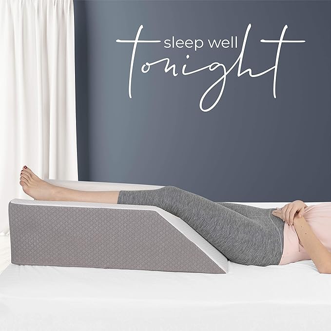 Kölbs Single Leg Elevation Pillow, Post Surgery Leg Pillow, Stylish Chic Jacquard Cover, Ankle Knee and Leg Support Pillow for Injury After Surgery (Single Leg)