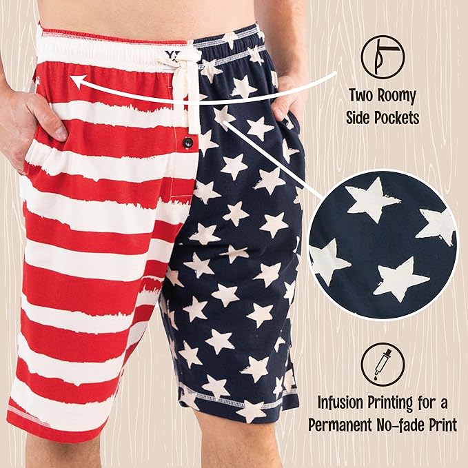 Lazy One Pajama Shorts for Men, Men's Pajama Bottoms, Sleepwear