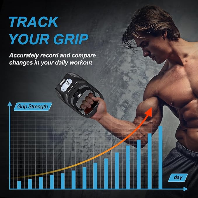 Handeful 397Lb Grip Strength Tester Dynamometer Handgrip Measurer Meter, Handheld Strengthener Exerciser for Sports, School, and Home Use