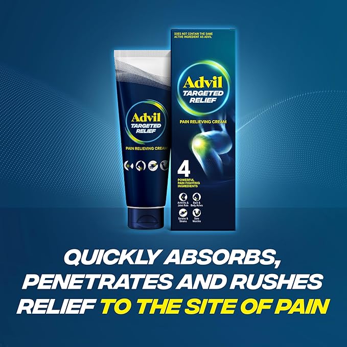 Advil Targeted Relief Pain Relieving Cream, Up to 8 Hours of Powerful Relief of Minor Arthritis Pain, Joint Pain, Lower Back Pain and Muscle Pain - 4 oz