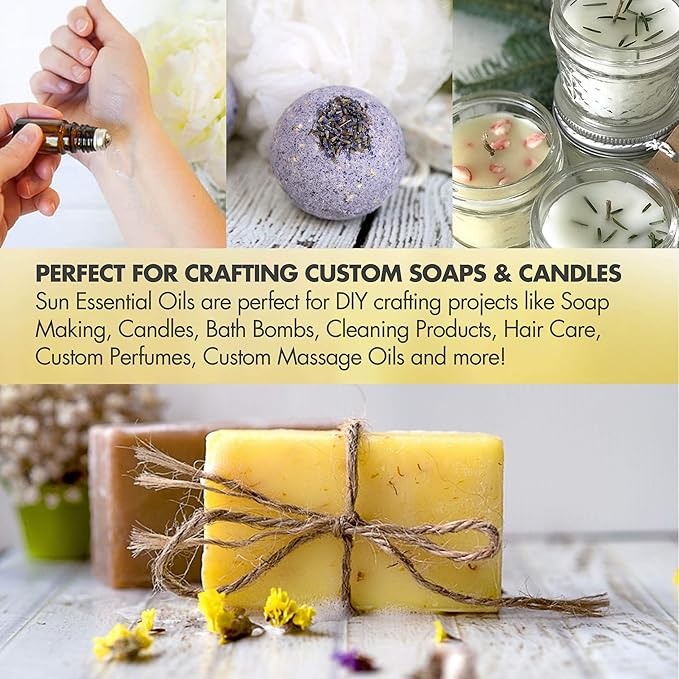 Sun Essential Oils – 4 oz Bay Essential Oil with Dropper for Diffuser, Massage Therapy, Scalp Care, Aromatherapy, Fresh Scent for Candle, Lotion & Shampoo Making, Room Fragrance