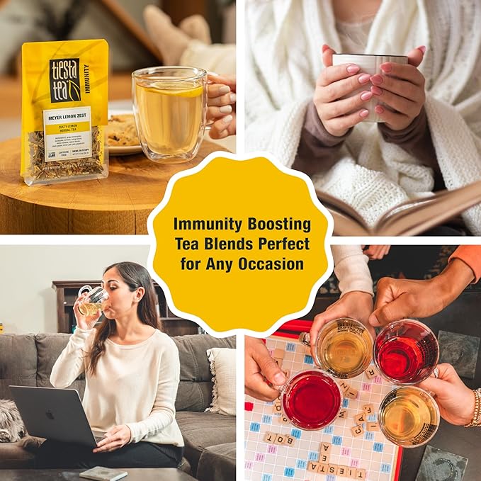 Tiesta Tea - Meyer Lemon Zest, Loose Leaf, Zesty Lemon Herbal Tea, Premium Caffeine-Free Blend, Makes Hot or Iced & Up to 25 Cups, 2oz Resealable Pouch