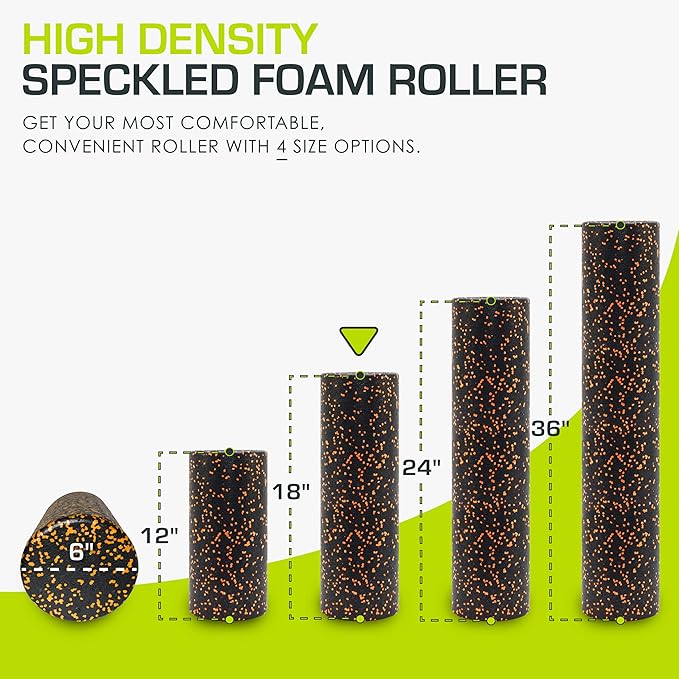 ProsourceFit High Density Foam Rollers 12 - inches Long, Firm Full Body Athletic Massage Tool for Back Stretching, Yoga, Pilates, Post Workout Muscle Recuperation