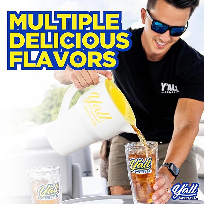 Y'all Sweet Tea - Mango Flavored Iced Tea Bags One Gallon Size in 10 Gallons Per Pack Quick Brew Southern Ice Tea with Tropical Mango Flavor | As Seen on Shark Tank (Caffeinated)