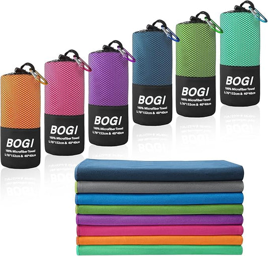 BOGI Microfiber Travel Sports Towel-Quick Dry Towel,Soft Lightweight Microfiber Camping Towel Absorbent Compact Travel Towel for Camping Gym Beach Bath Yoga Swimming Backpacking (M:40''x20''-Orange)