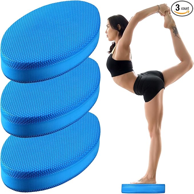 Hanaive 3 Pcs Foam Pad Balance Mat Pad Soft Yoga Stability Trainer mat for Physical Therapy Rehabilitation Core Strength Training Device for Women Men