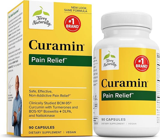 Terry Naturally Curamin - Curcumin Supplement for Circulation & Endorphin Support - Support for Occasional Discomfort - Aids Healthy Muscles - 90 Capsules