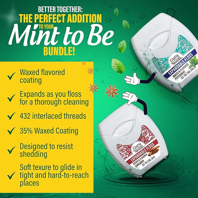 GuruNanda Mint to Be Kit – CocoMint Oil Pulling, Hydroxyapatite Neem Toothpaste, & Dual Barrel Breath Harmonizer Mouthwash for Fresh Breath & Oral Care