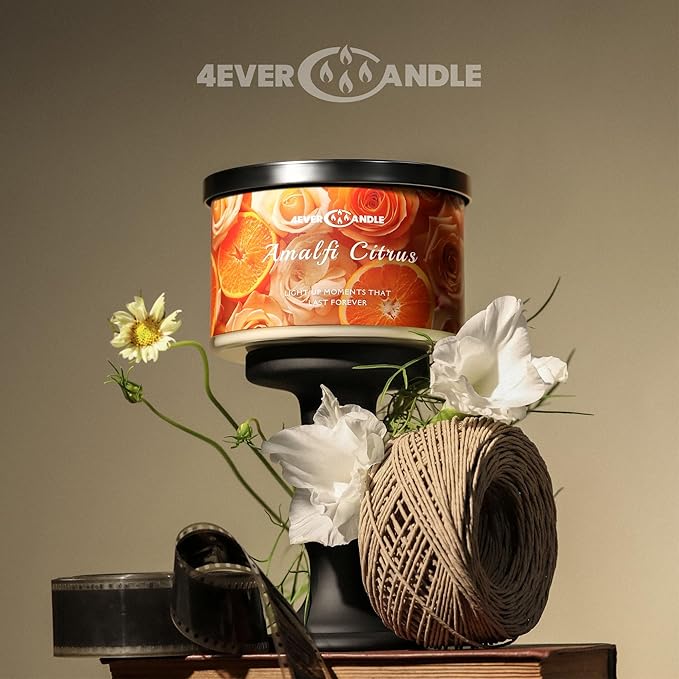 Amalfi Citrus Scented Candles, 18oz Soy Candles Non Toxic 4-Wick Large Candle Jars, Over 50 Hours of Burning Time, Ideal for Gifting, Events, Home Decor