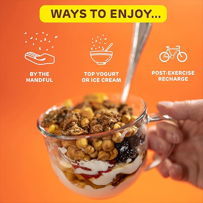 Absurd Snacks Chickpea & Granola Crunch Mix, Nut-Free, Gluten-Free, Plant-Based, Good Source of Protein & Fiber, Top-9 Allergen Free Snack Mix - 2-Pack (5 ounce, 3.5 servings) (Maple Cinnamon)