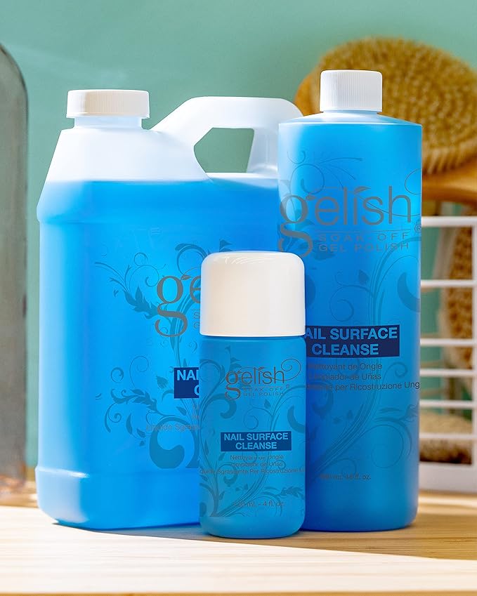 Gelish Nail Surface Cleanse – Gel Top Coat Nail Cleaner, Removes Tacky Residue, High-Shine Finish, Skin-Safe Formula, Smooth & Glossy Results for Perfect Manicure (4 Fl Oz)