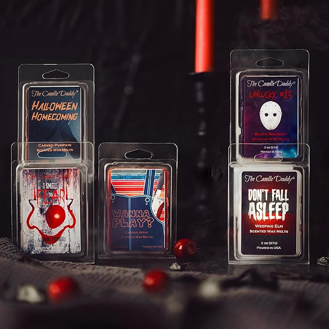 The Candle Daddy Halloween Horror Movie 5 Pack - 5 Amazingly Spooky Wax Melts - 30 Total Cubes - 10 Total Ounces - Fun Scary Gift October Fall Autumn
