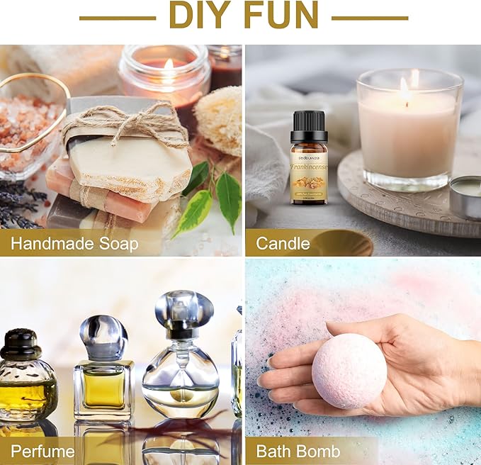 Sedbuwza Frankincense Essential Oil, Pure Organic Frankincense Fragrance Oil for Diffuser, Humidifier, Soap, Candle, Perfume