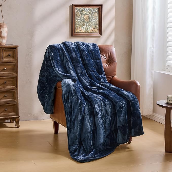 Super Fuzzy Soft Sherpa Fleece Weighted Blanket, 20 lbs Dual Sided Fluffy Heavy Weighted Blankets for Adults - No Bunching with Double Layers of Soft Inner Lining (60"x 80", 20 Pounds)