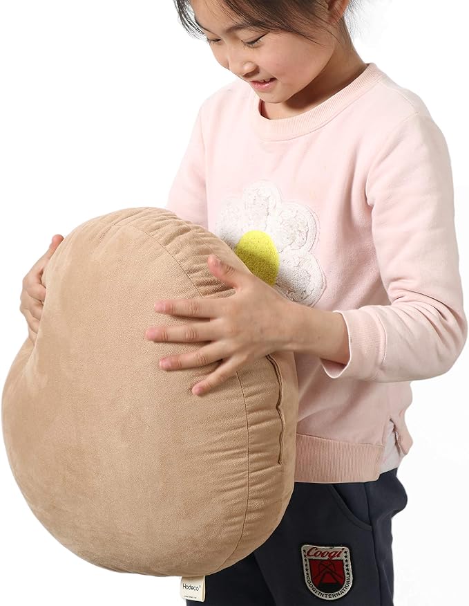 Round Throw Pillows Down-Like Polyester Filling Super Soft Ultra Fluffy Feather-Like Touching Decorative Circle Floor Cushion for Couch Bed Sofa Office Car, 1 Piece (16x16 Inches, Khaki)