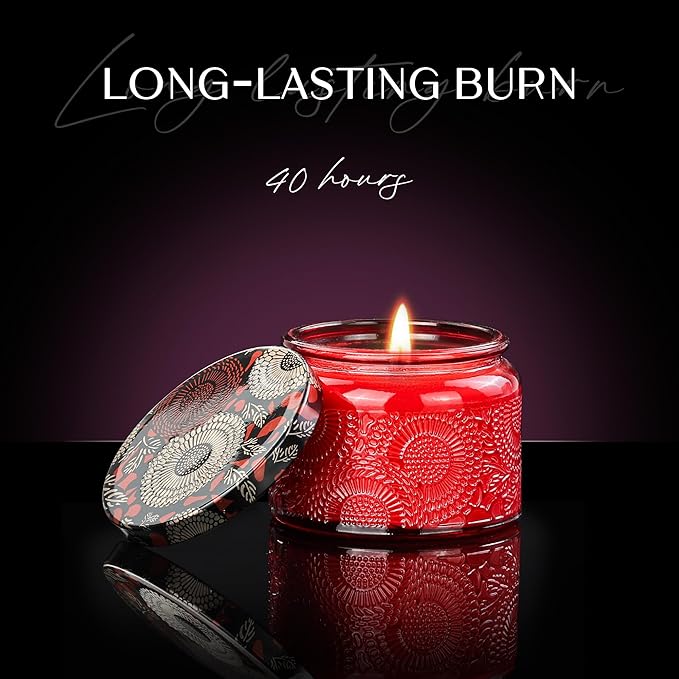 NORVENCE Candles for Women, Scented Candle Gift Set of 4, Scented Candles for Home, Birthday and Christmas Candle Gifts for Women (Vanilla, Lavender, Cinnamon, Jasmine, 14.4 oz)