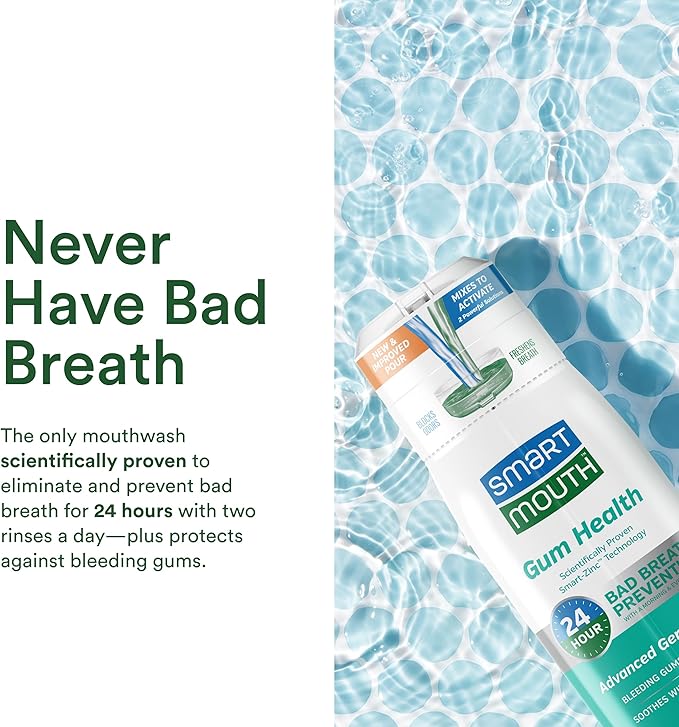 SmartMouth Gum Health Zinc Activated Breath Rinse 16oz, 2 Pack