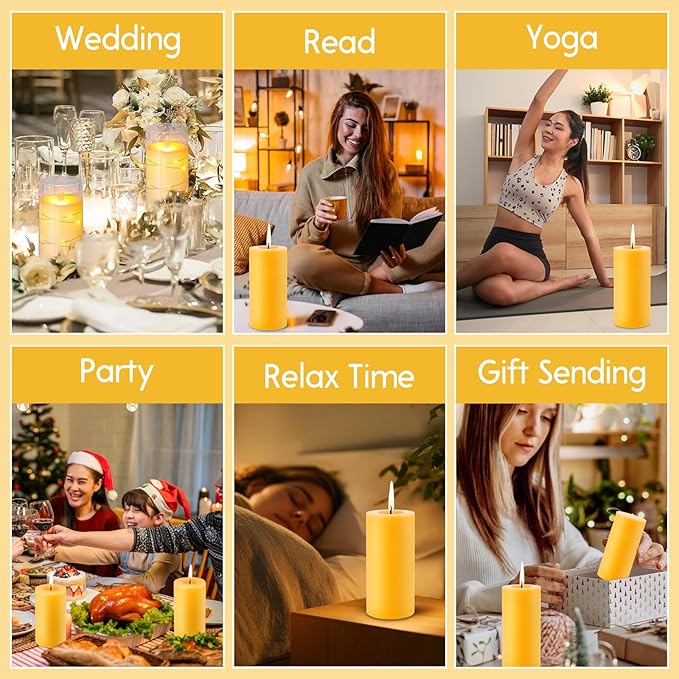 4 Pack Natural Beeswax Pillar Candles, 140 Hours Long Burning, 100% Pure Bees Wax Candles, Organic Emergency Beeswax Candles Bulk for Home Room Prayer Parties Relax, Smokeless & Dripless 2x4in