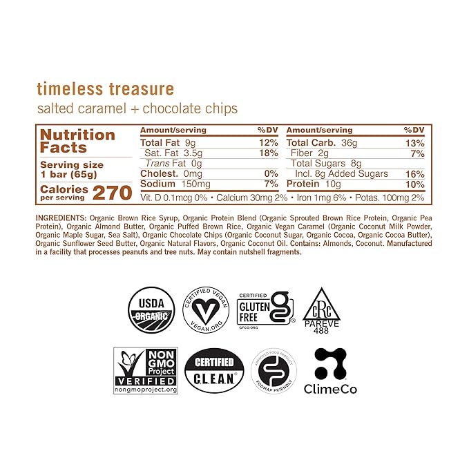 GoMacro MacroBar Organic Vegan Protein Bars - Salted Caramel + Chocolate Chips (2.3 Ounce Bars, 12 Count)