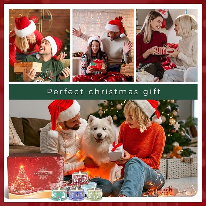 36 Packs Christmas Scented Candles Gift- Aromatherapy Candle-2.5oz Soy Wax-Long Lasting Burn time, Christmas Thanksgiving Gifts, Home Decor.