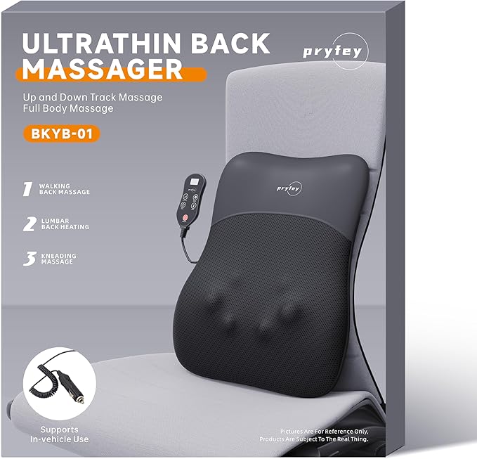 Back Massager, Ultrathin Rolling Up and Down Back Massage with Heat 4D Kneading & Red Light Therapy for Pain Relief Deep Tissue,Shoulder Massager Gift for Men Women Parents Relaxation at Office Car