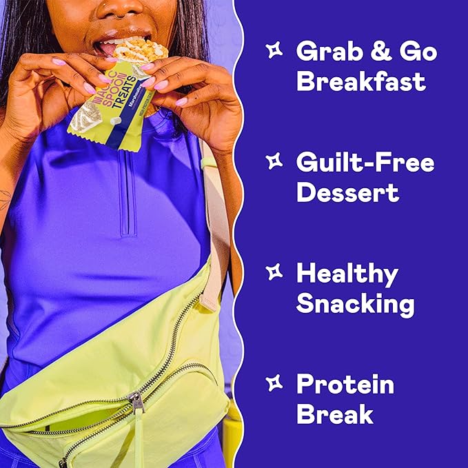 MAGIC SPOON Treats - High Protein Bars, Low Carb, Keto Friendly, Low Sugar, Crispy Cereal Bar, On-The-Go Healthy Snack (8 Bars, 2 each of Marshmallow, Chocolate PB, Blueberry Muffin, Double Chocolate)