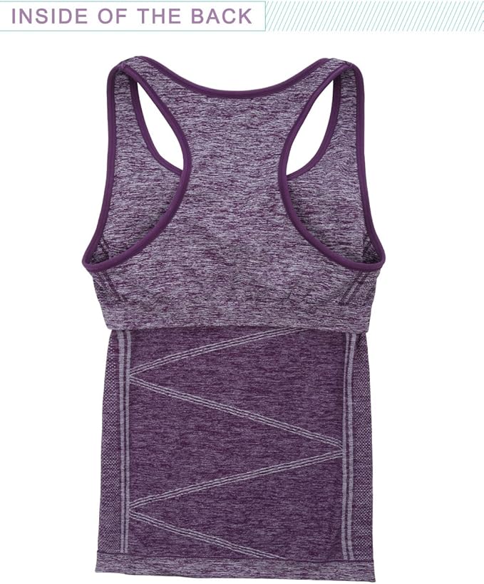 Disbest Yoga Tank Top, Women's Performance Stretchy Quick Dry Sports Workout Running Top Vest with Removable Pads