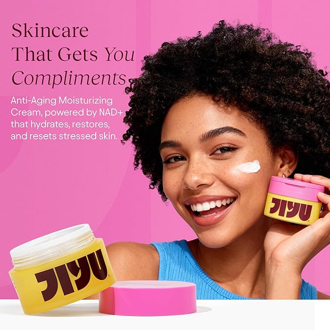 JiYu NAD+ Hydrating Face Moisturizer – Korean Anti-Aging Cream for Radiant, Firm & Smooth Skin – Deeply Hydrating & Brightening Daily Moisturizer Face Cream for Women & Men, All Skin Types – 50 ml