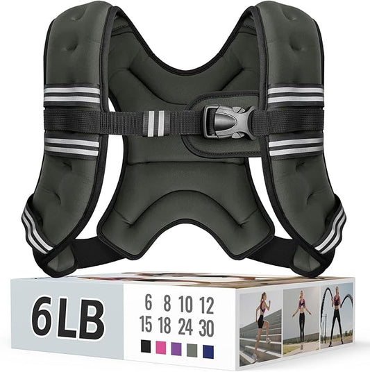 Weighted Vest for Women & Men with Reflective Stripe and Adjustable Buckle, Comfortable & Durable Rucking Vest for Walking, Running & Strength Training