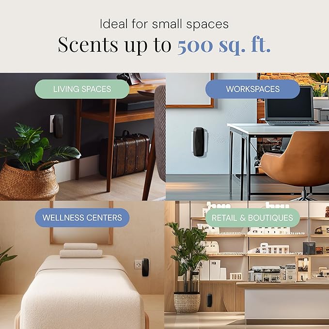 The Diamond Smart Scent Air Machine for Home, Bluetooth App-Controlled, Covers up to 500 sq. ft, 100mL Waterless Fragrance Oil Diffuser with Cold Air Aromatherapy, Black
