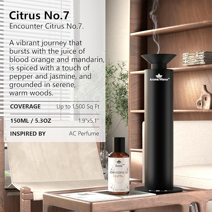 Scent for Diffuser - Citrus No.7 - Luxury Hotel Inspired Home Aromatherapy Diffuser Oil - Lemon, Juicy Citrus and Blood Orange - for Diffuser, Humidifier, Ultrasonic, Reed - 150ML