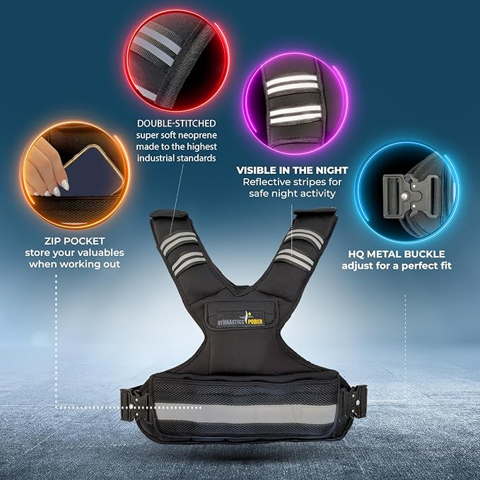 Weighted Vest for Men and Women – Adjustable 10Lb/12Lb/16Lb/20Lb -Weight Workout Vest for Strength Training, Running, Cardio, Fitness & Cross Training