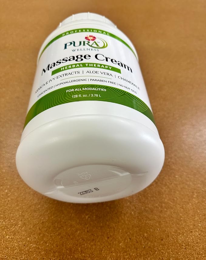 Wellness Professional Herbal Massage Cream, 128oz, Pura Massage Cream for Muscle Relief, Physical Therapy, Professional Deep Tissue Therapy, Massage Deep Tissue