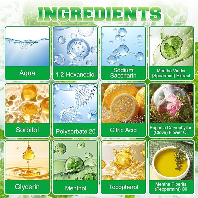 Spearmint Oil Pulling Rinse,Cold-Pressed Coconut Oil for Helps Maintain Gum Freshens Breath,Pure Mouthwash Mint Freshness,100ml