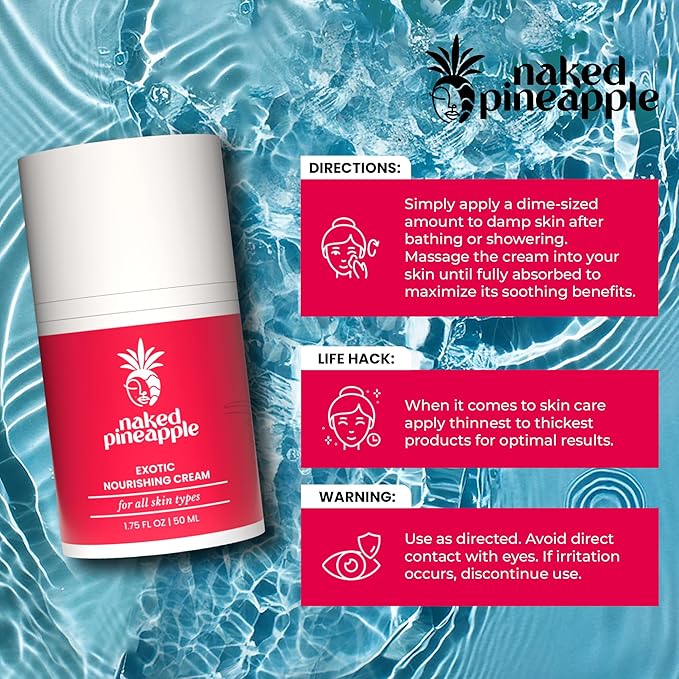 Exotic Nourishing Cream - Rich Enzyme Blend with Vitamin C for Moisturization, Fine Lines, Wrinkles, Elasticity & Hydration - 2oz