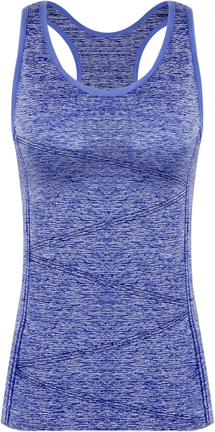 Disbest Yoga Tank Top, Women's Performance Stretchy Quick Dry Sports Workout Running Top Vest with Removable Pads