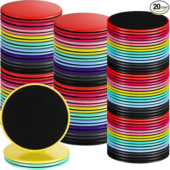 Jenaai Core Sliders Bulk Exercise Glider Discs Gifts for Group Training Classes Fitness Slider Workout Dual Sided AB Pads for Hiit Gym Carpet Hardwood Floor