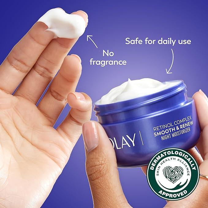 Olay Regenerist Radiance Retinol Face Moisturizer: Smooth & Renew Cream for Women - Fragrance-Free, Anti-Aging, Anti-Wrinkle, Tightening & Brightening - 2 Oz