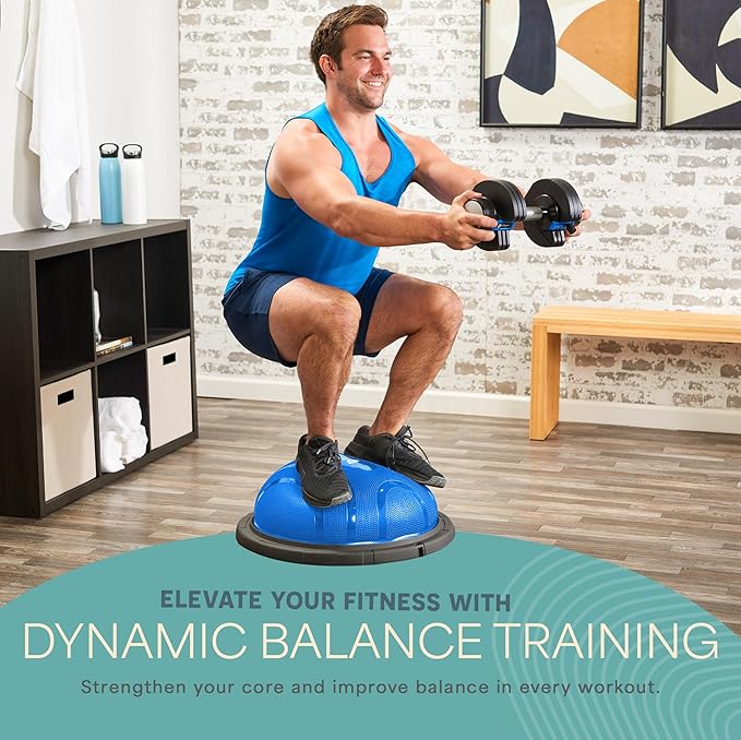 Lifepro Half Balance Ball Trainer - Stability Ball for Exercise, Full-Body Workouts, Home Gym, and Physical Therapy - Non-Slip Equipment for Balance Training