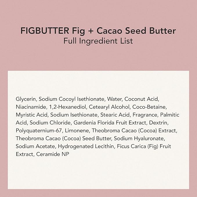 WHIPPED Cream Facial Cleanser Muhwabutter - Fig & Cacao Butter Face Wash - For Dry Sensitive Skin, Moisturizing & Skin Barrier Care, Niacinamide, Ceramides, Vegan Korean Skincare, 6.76 fl. oz