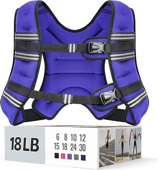Weighted Vest for Women & Men with Reflective Stripe and Adjustable Buckle, Comfortable & Durable Rucking Vest for Walking, Running & Strength Training