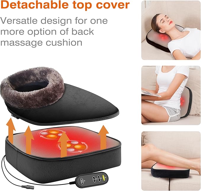 Snailax 2-in-1 Shiatsu Foot and Back Massager with Heat - Kneading Foot Warmer, Electric Feet Massage, Massagers for Back,Leg,Gifts for Women,Men