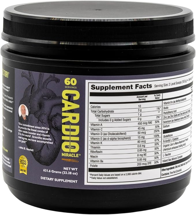 Cardio Miracle Nitric Oxide Supplement with Super Beets 60 Servings - Beet Root Powder with L-Arginine to Support Circulation, Blood Flow, Energy, Endurance, Stamina & Heart Health for Men and Women