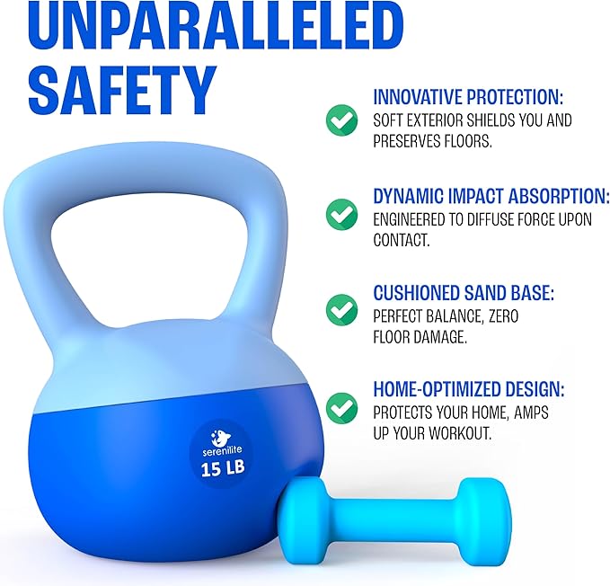 Soft Kettlebells, Serenilite Kettlebell Sets, Kettle Bell Sets for Women & Men, Safe Strength Training Kettlebells, Kettlebell Weights for Home Workouts & More.