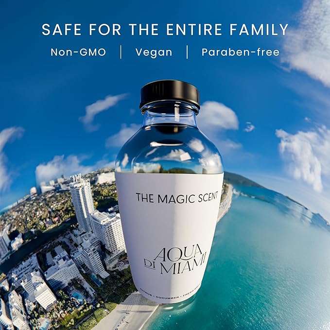 The Magic Scent Aqua di Miami Diffuser Oil - Hotel & Home Luxury Scents - Diffuser Oil Scents for Home Designed for Use in All Diffusers - 8.5 fl oz, 250 mL