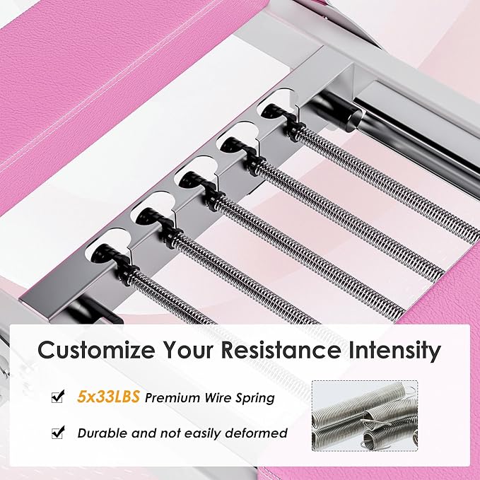 DlandHome Pilates Reformer, Foldable Pilates Reformer Machine with Springs & Resistance, Suitable for Advanced and Beginners Users Adjustable Pilates Equipment for Full-Body Home Workout Up to 330 lbs