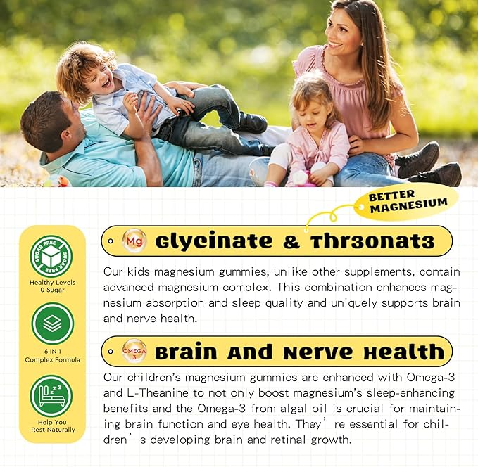 Magnesium Complex Gummies- Calm Chewable Gummies for Kids & Adults- Magnesium Glycinate Supplement-w/Omega-3, Vitamin B6, D3- Support Calm Stress Relief, Bones, Mood, Pineapple Flavor