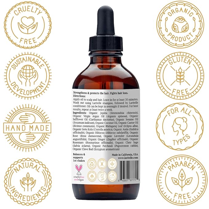 Laritelle Organic Hair Growth Set | Fertile Roots Shampoo + Conditioner + Leave-In Treatment | Follicle Stimulating Rosemary, Ginger & Clove | Anti-Hair Loss, Strengthening, Nourishing | USA made