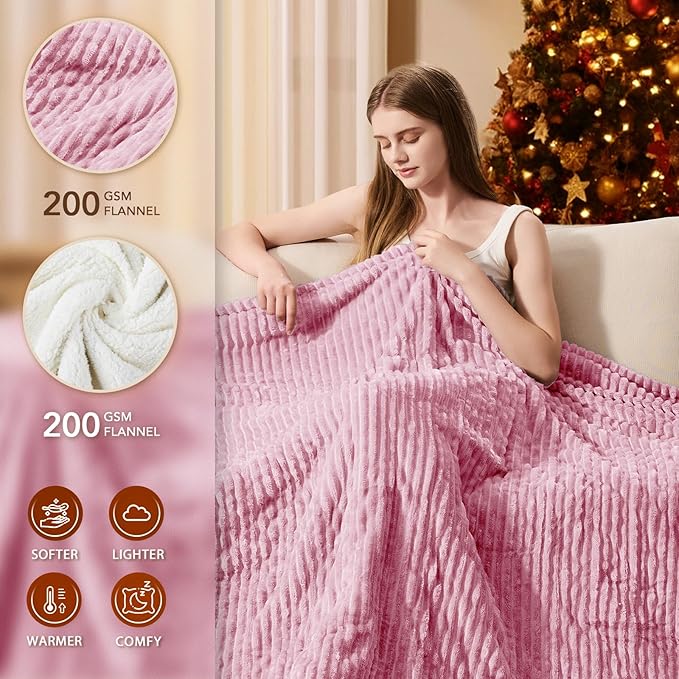 Homemate Electric Heated Blanket King Size - 100"x90" Heating Blanket King Size Dual Control 1/2/4/6/8 Hours Auto-Off 10 Heat Level Over-Heat Protection Soft Flannel Sherpa ETL Certification