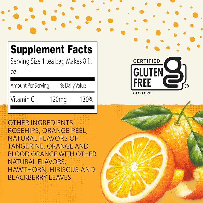 Celestial Seasonings Vitamin C Shine Herbal Tea, Caffeine Free, 20 Tea Bags Box (Pack of 6)